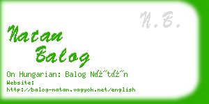 natan balog business card